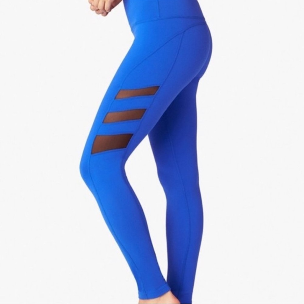 BEYOND YOGA Triple Mesh Stretch High Waist Performance Legging Blue XS